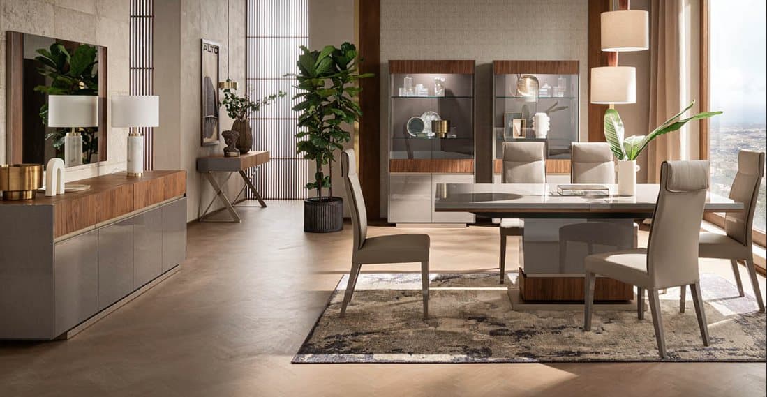 Comedor ALF con vitrinas y mesa extensible