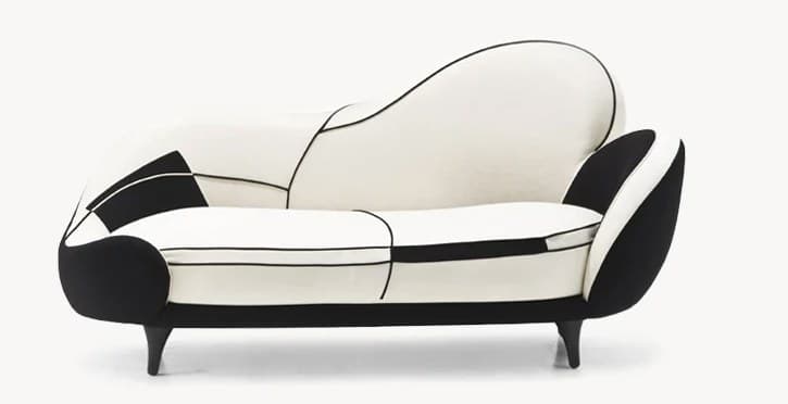 Chaise longue Moroso en blanco y negro
