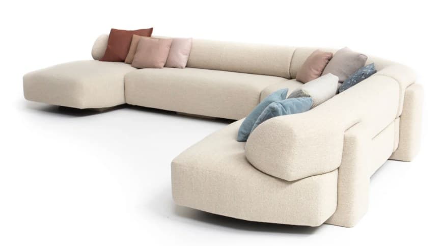 Sofá seccional Moroso en boucle crema